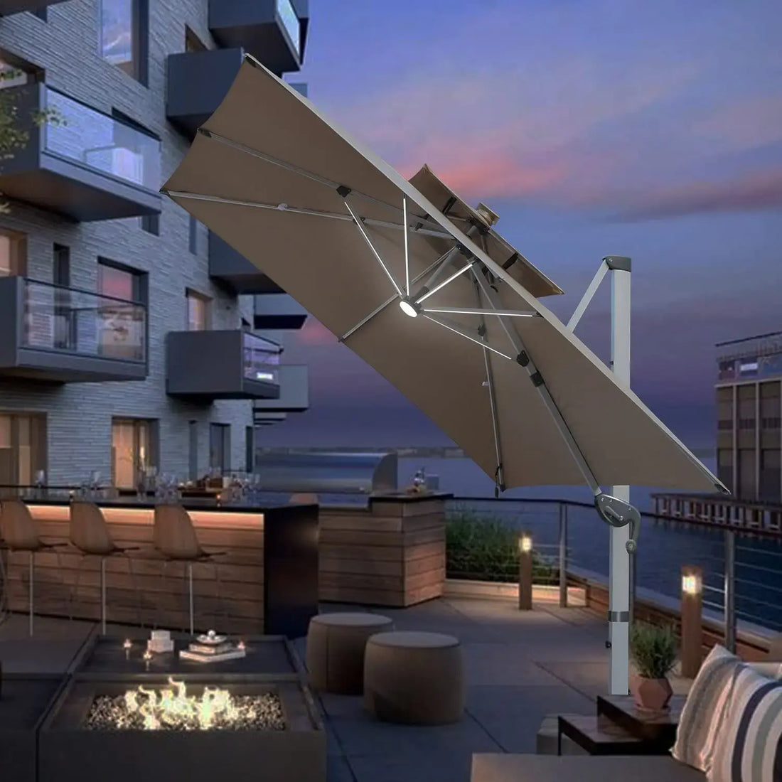 SolarShine™ Solar Powered LED Parasol