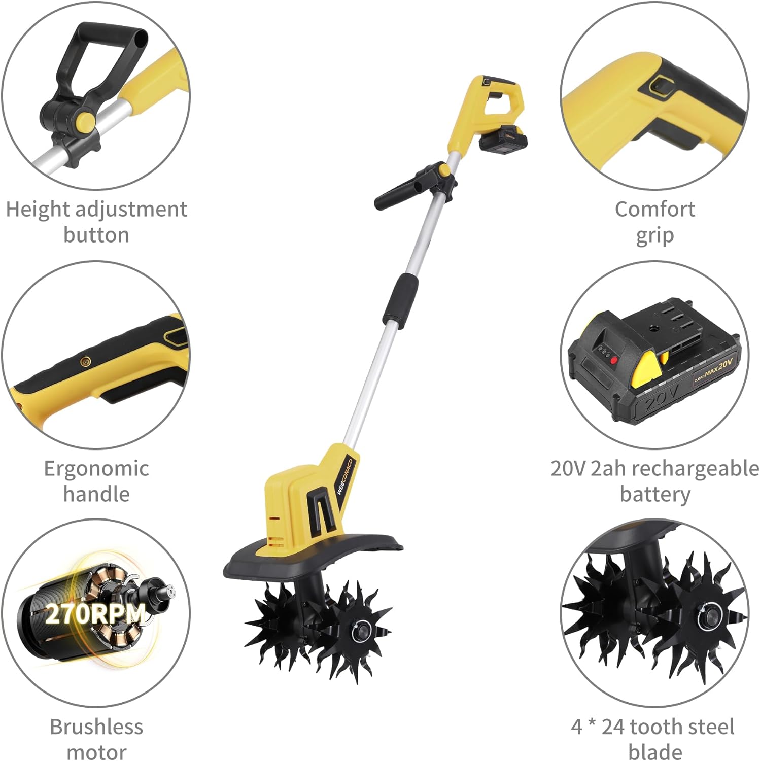 TillerMate™ Schnurlose Pinne Elektrogrubber
